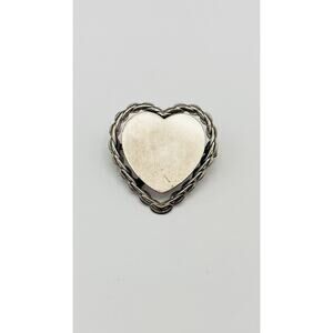 BEAUCRAFT Designer Brooch Pin Sterling Silver 925 LOVE HEART Shape Vintage